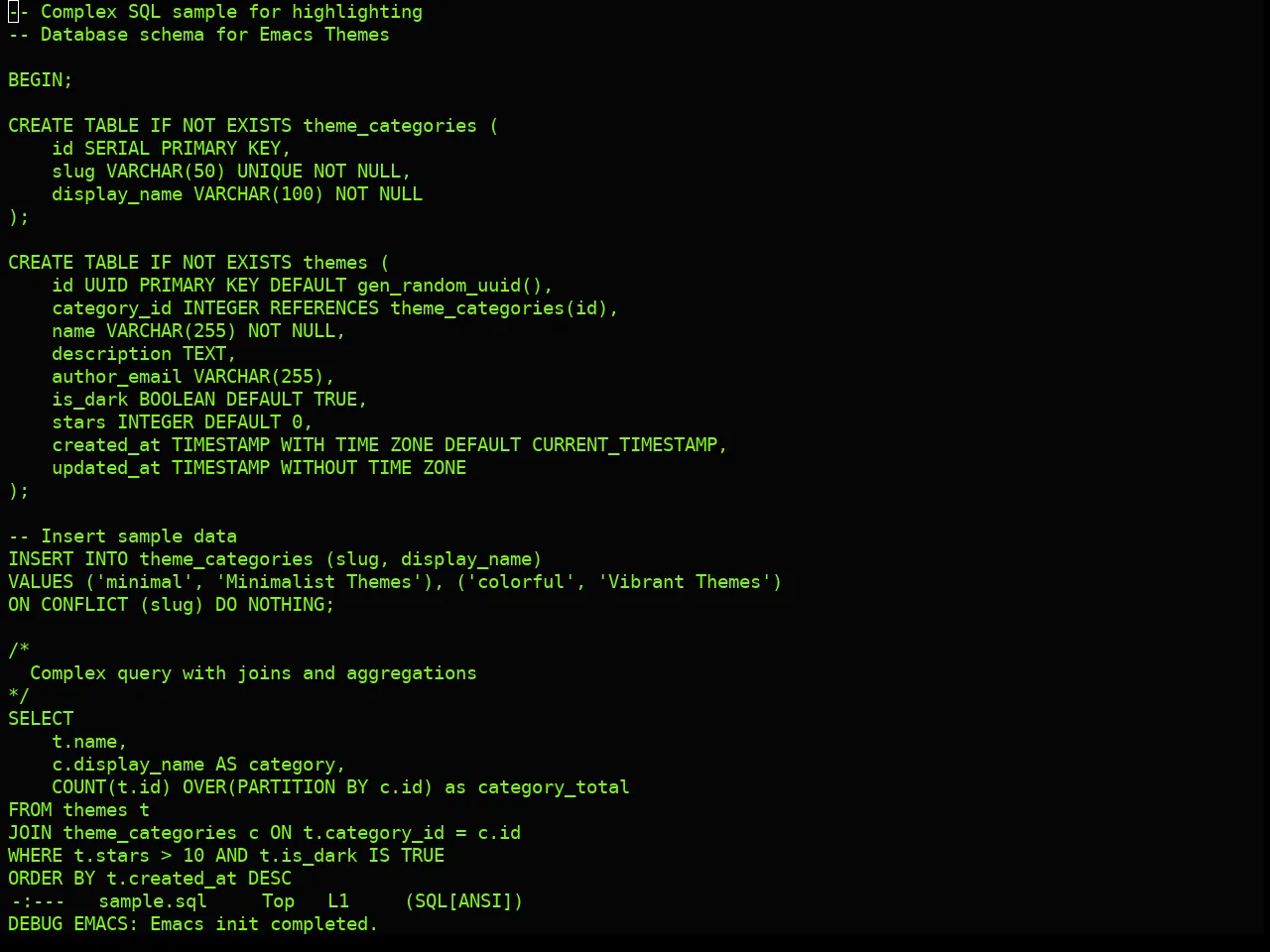 Real Mono Old Theme in sql-mode