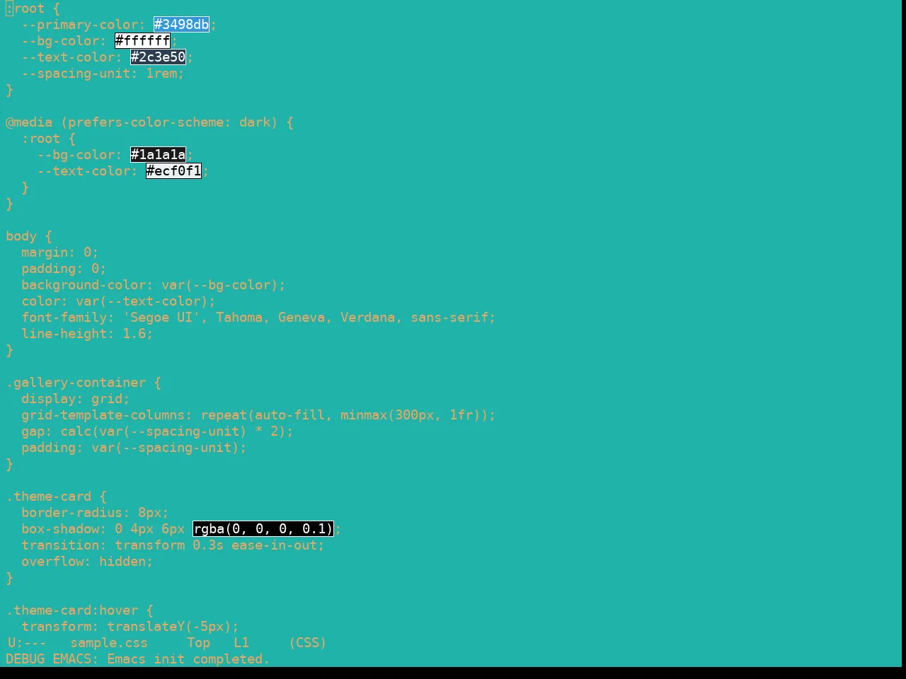 Real Mono Sea Theme in css-mode