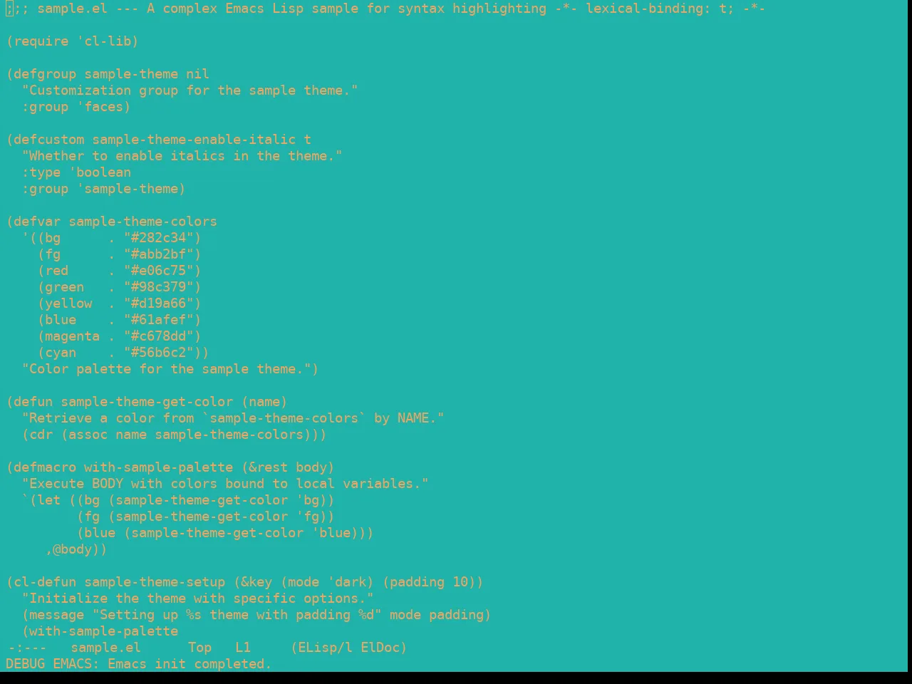 Real Mono Sea Theme in emacs-lisp-mode