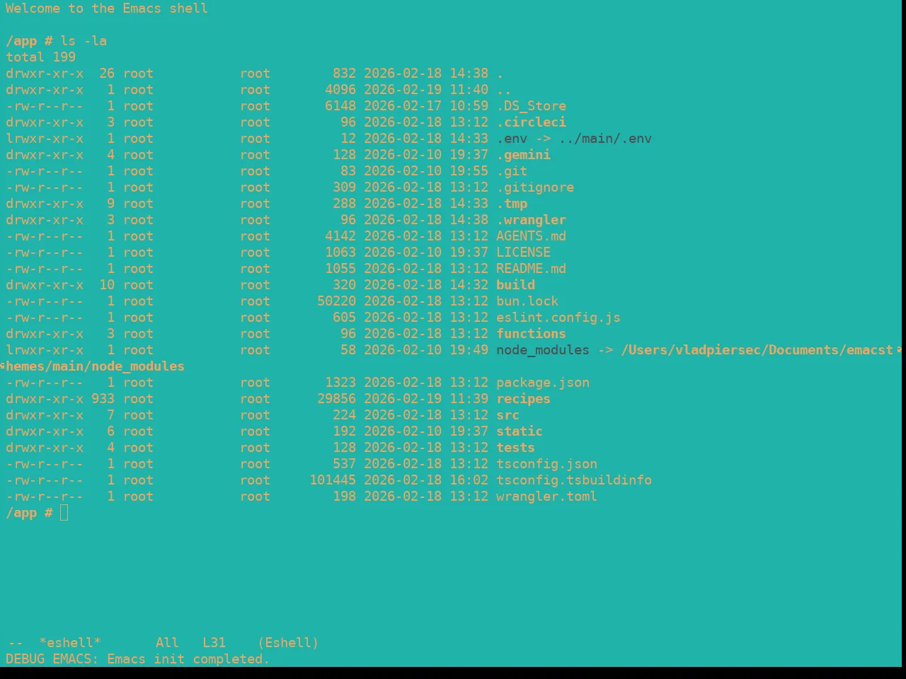 Real Mono Sea Theme in eshell