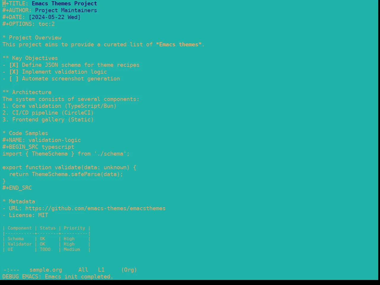 Real Mono Sea Theme in org-mode