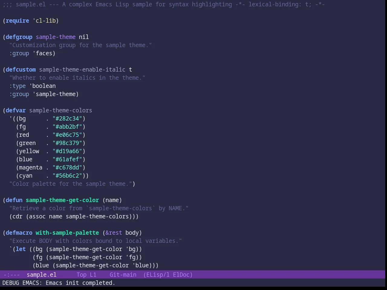 Rebecca Theme in emacs-lisp-mode