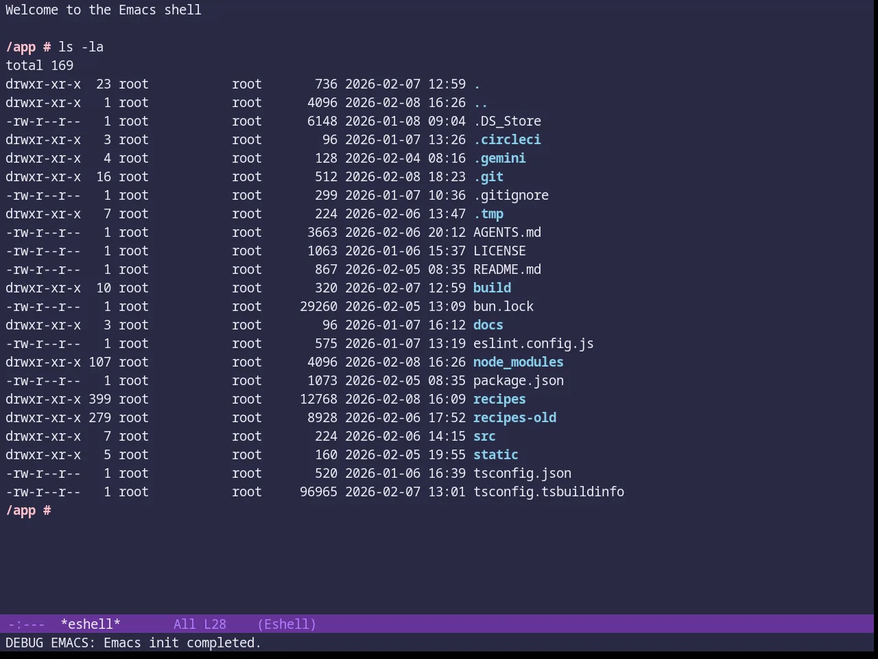 Rebecca Theme in eshell