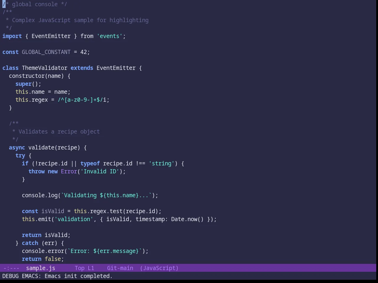 Rebecca Theme in javascript-mode