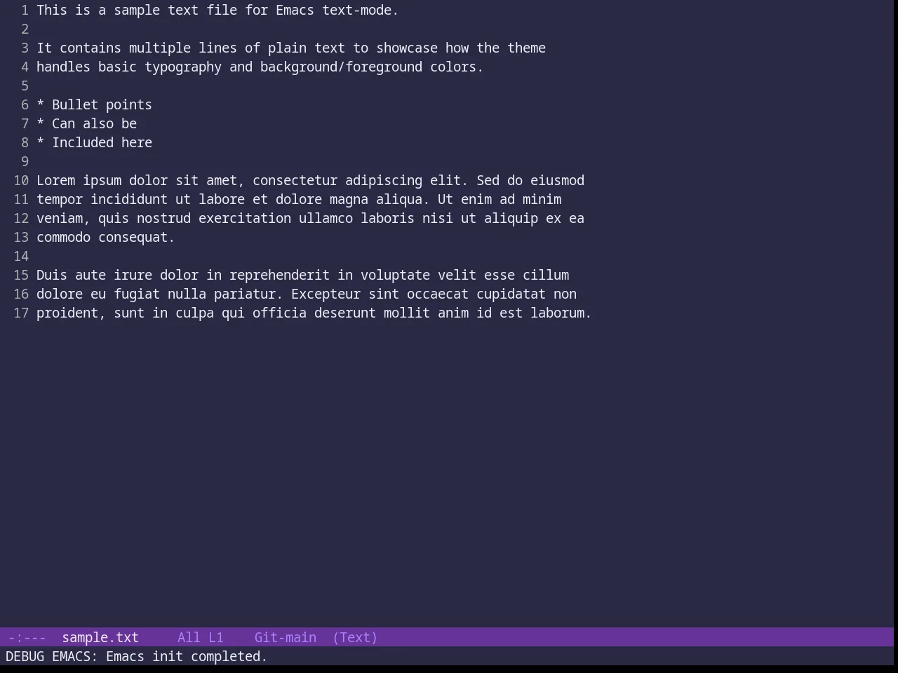 Rebecca Theme in text-mode