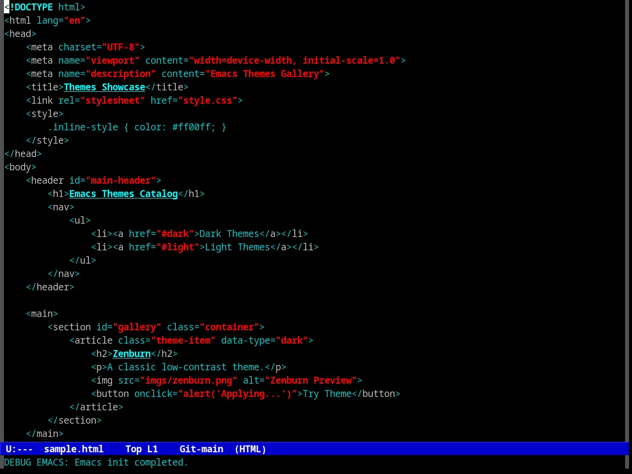 Renegade Theme in html-mode