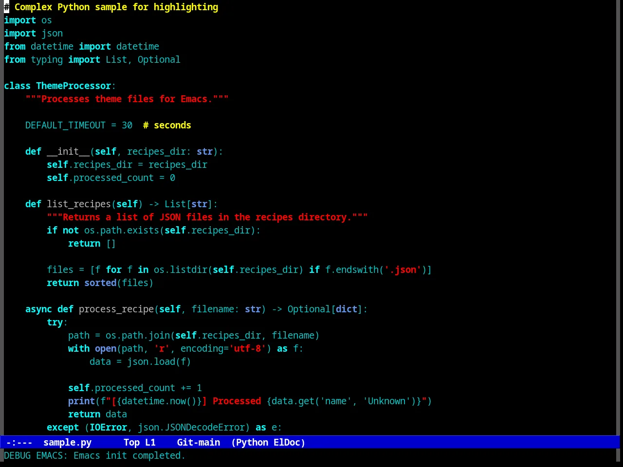 Renegade Theme in python-mode