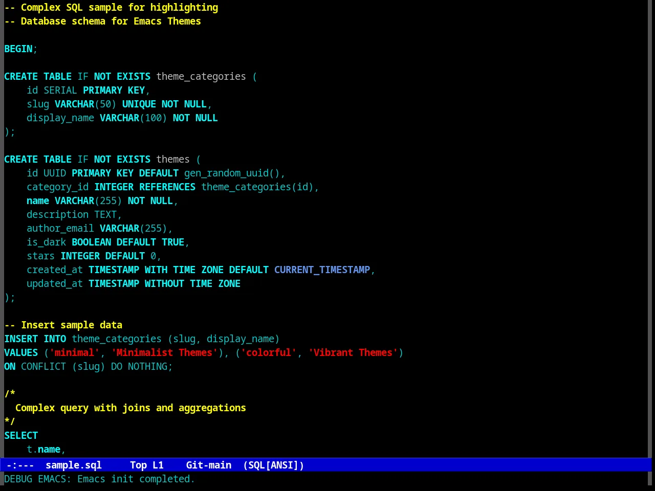 Renegade Theme in sql-mode