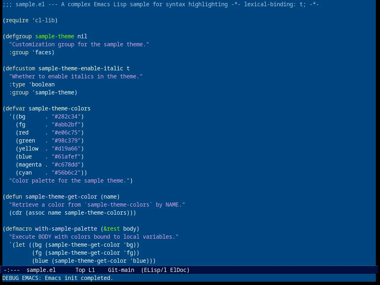 Resolve Theme in emacs-lisp-mode