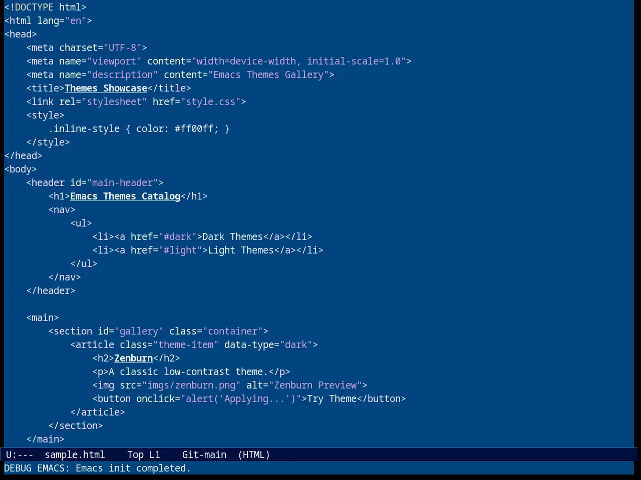 Resolve Theme in html-mode