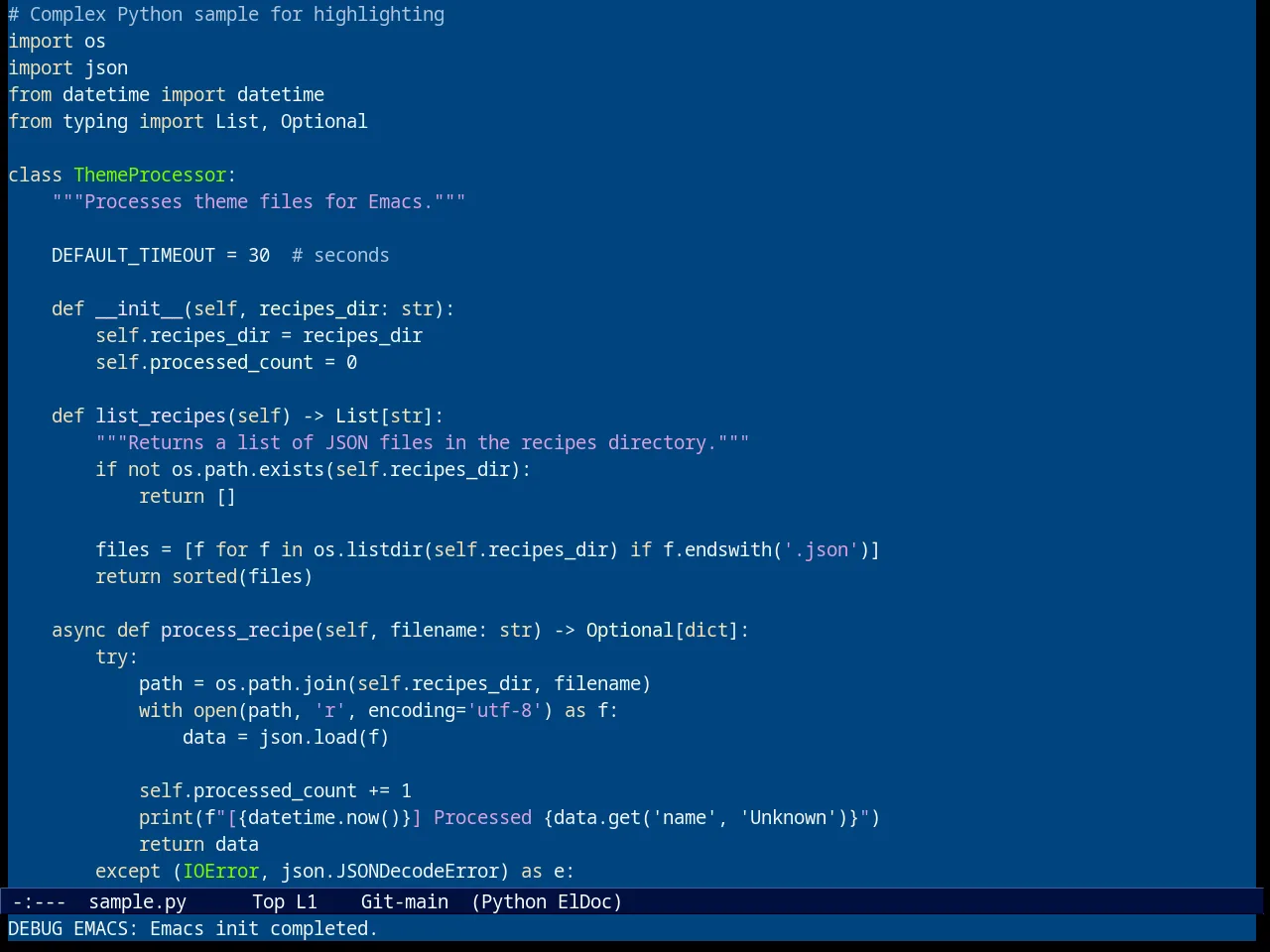 Resolve Theme in python-mode