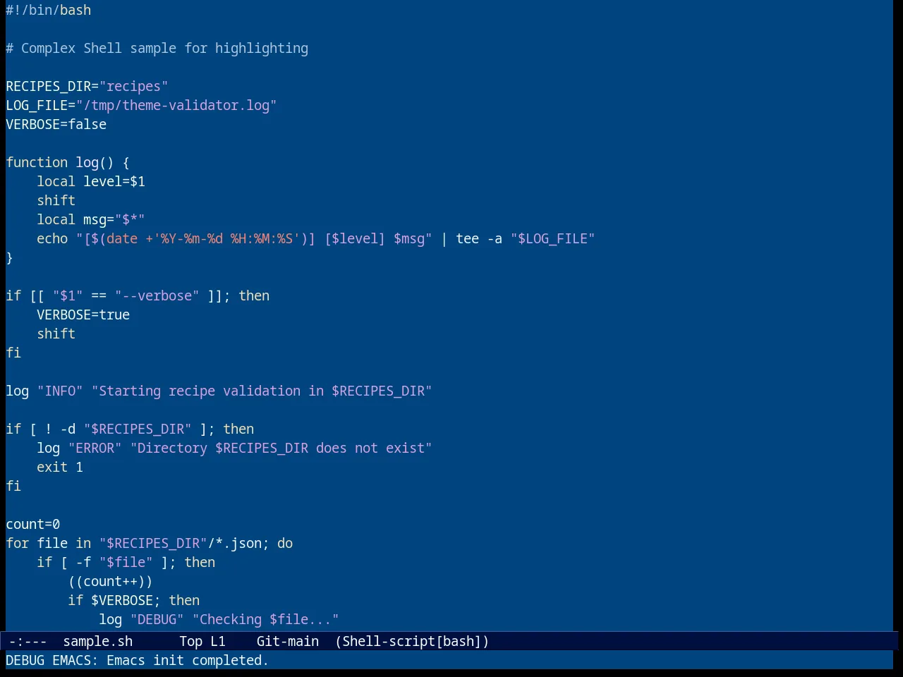 Resolve Theme in sh-mode