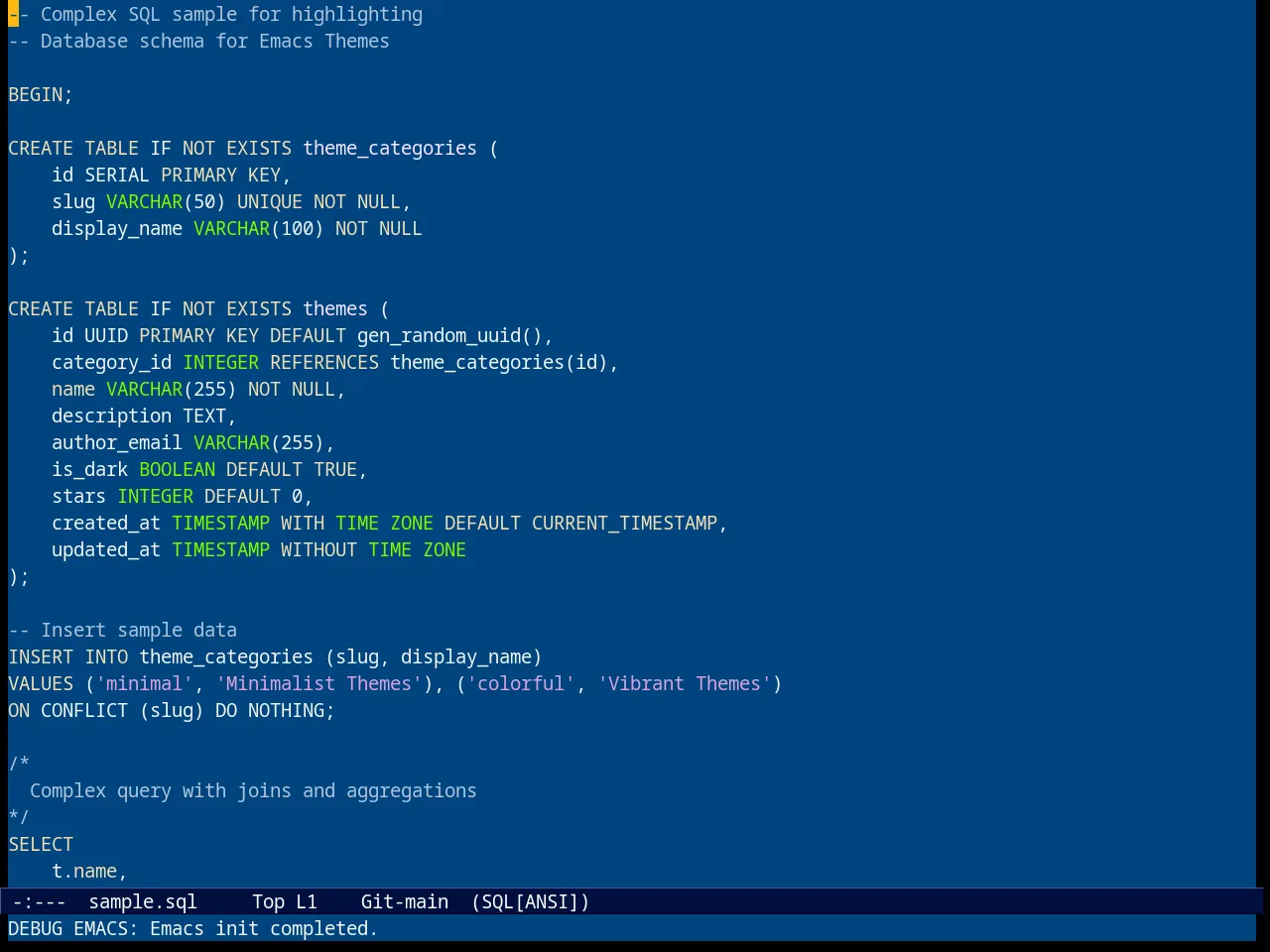Resolve Theme in sql-mode