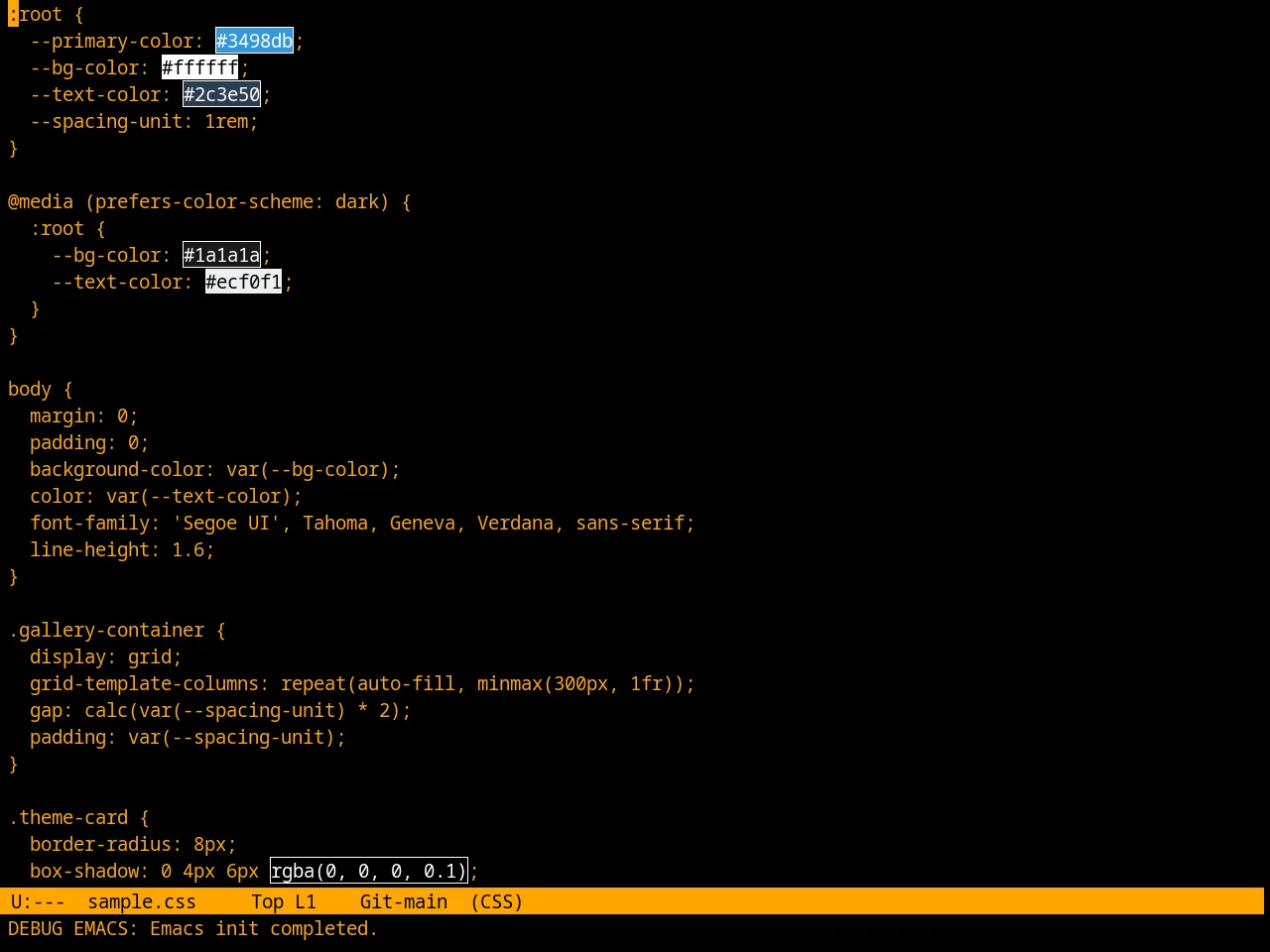 Retro Orange Theme in css-mode