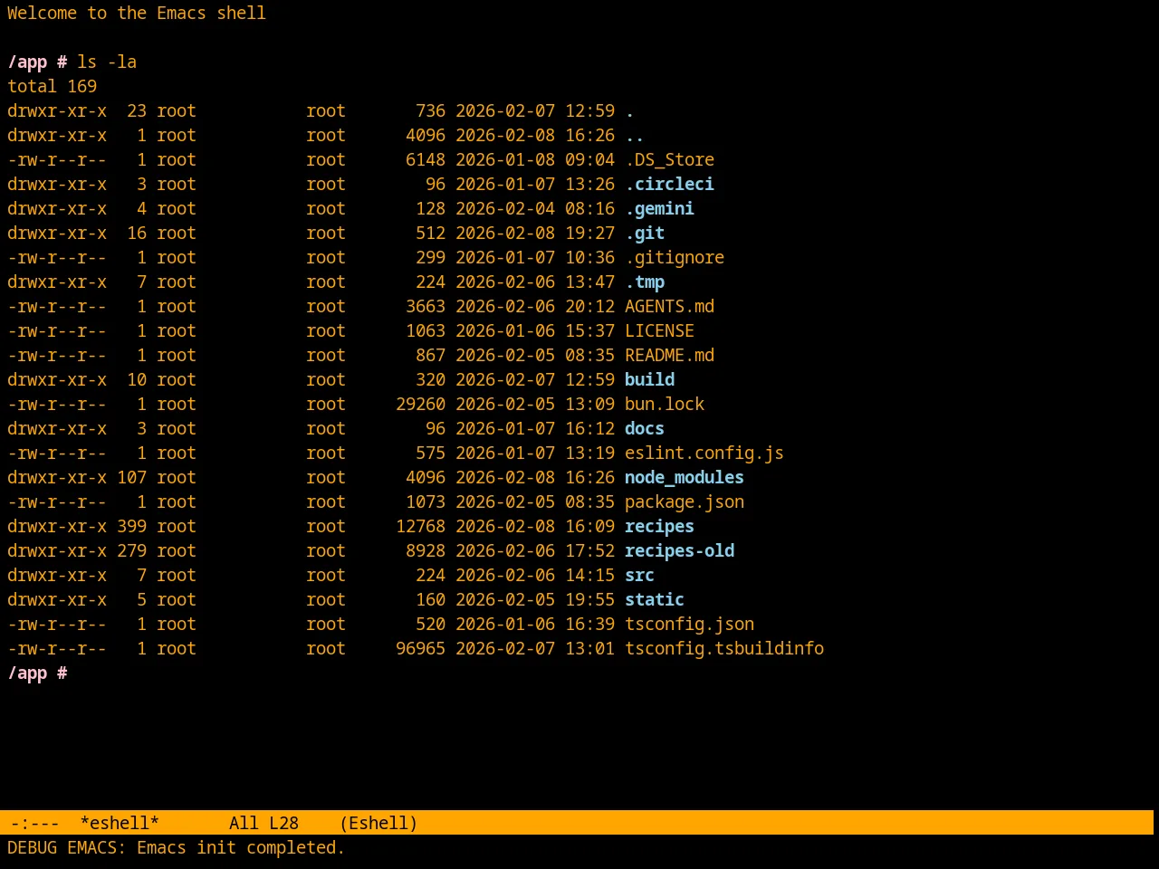Retro Orange Theme in eshell