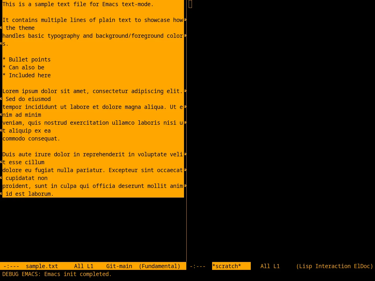 Retro Orange Theme in fundamental-mode