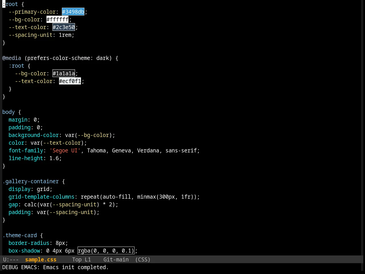 Reverse Theme in css-mode