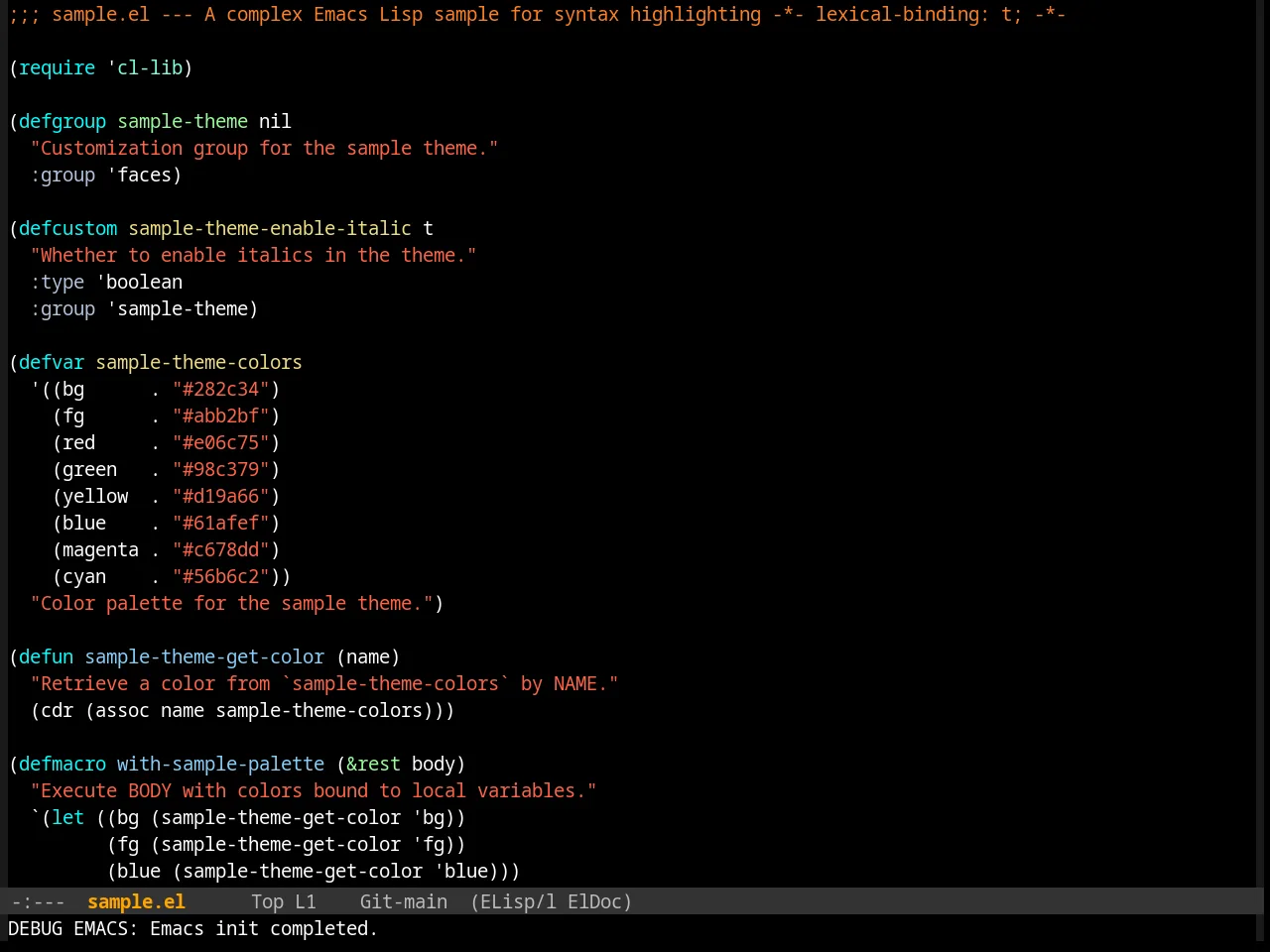 Reverse Theme in emacs-lisp-mode