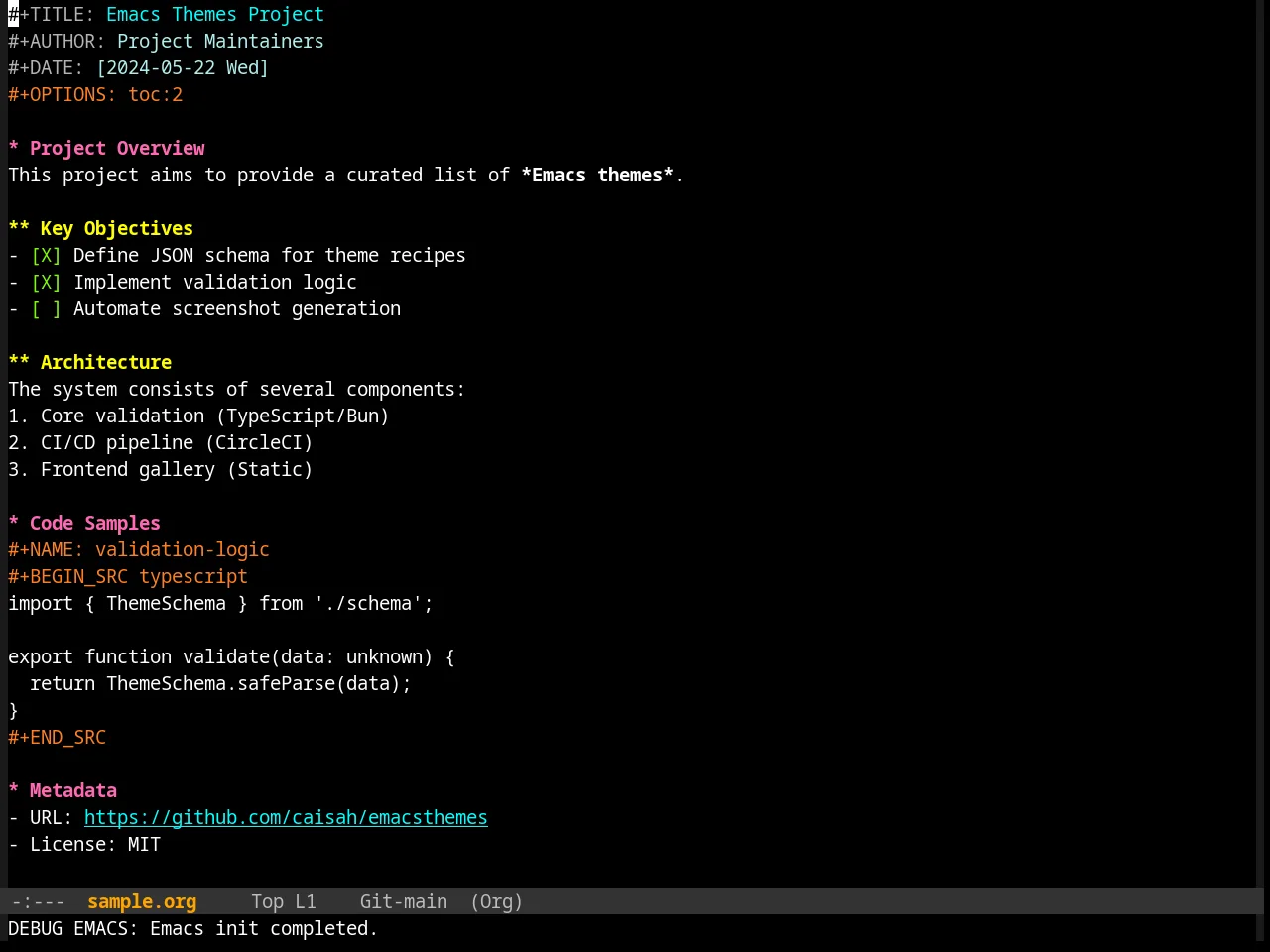 Reverse Theme in org-mode