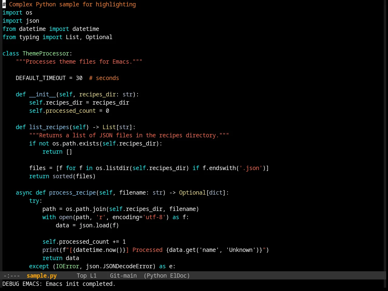 Reverse Theme in python-mode
