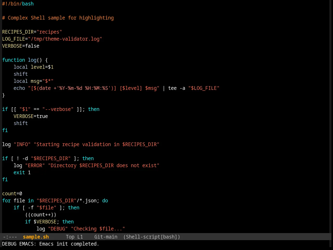 Reverse Theme in sh-mode