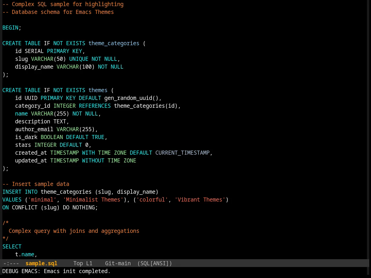 Reverse Theme in sql-mode