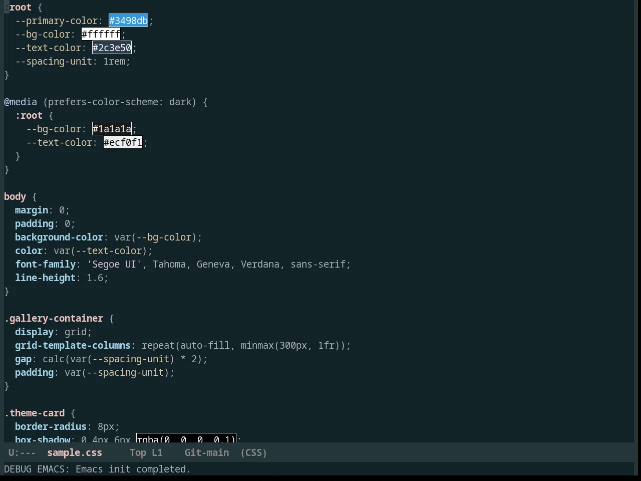 Reykjavik Theme in css-mode