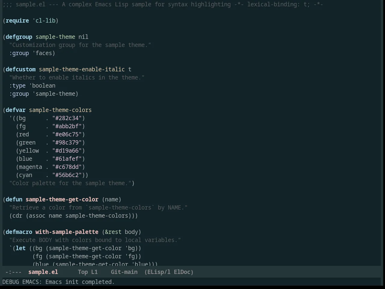 Reykjavik Theme in emacs-lisp-mode