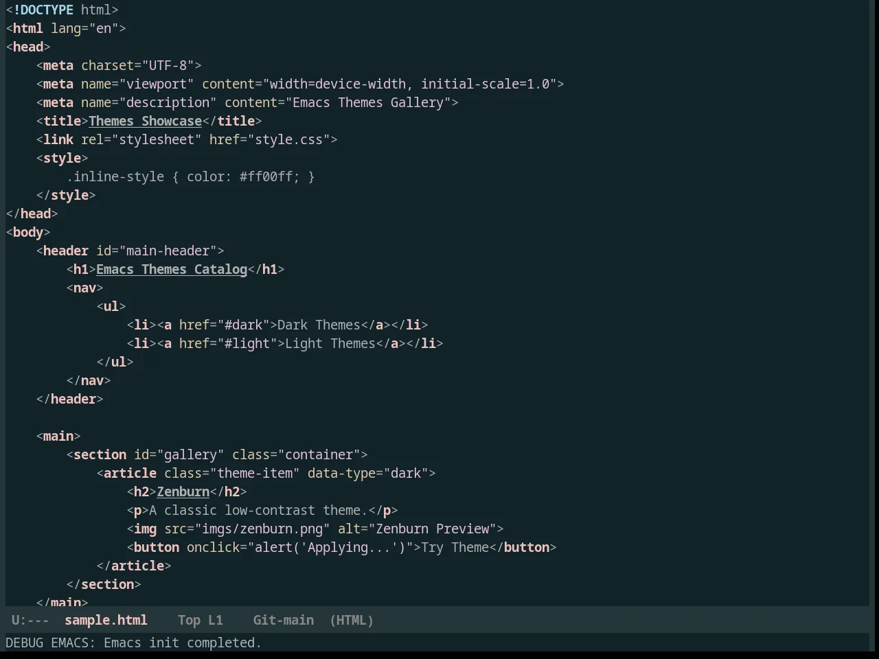 Reykjavik Theme in html-mode