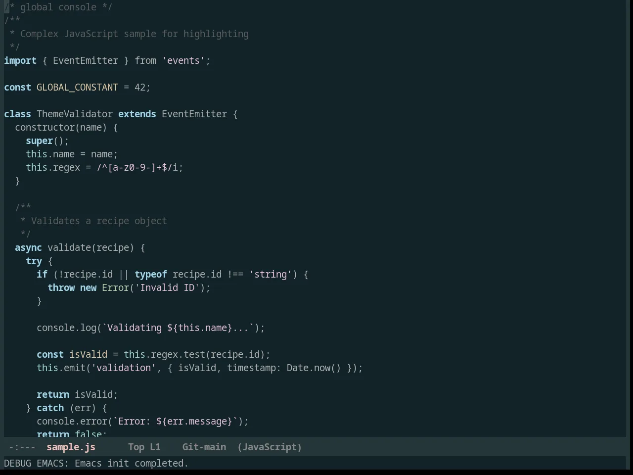 Reykjavik Theme in javascript-mode