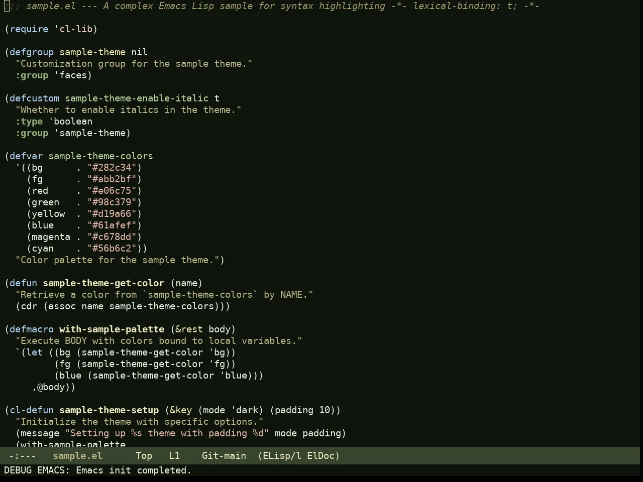 Rg Themes Bosque Theme in emacs-lisp-mode