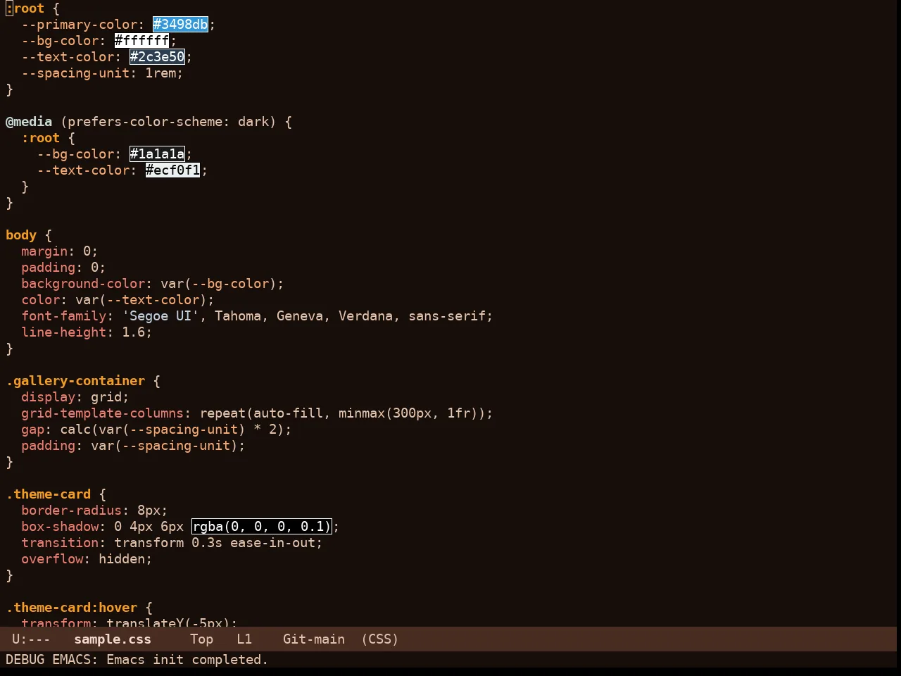 Rg Themes Cappuccino Noir Theme in css-mode