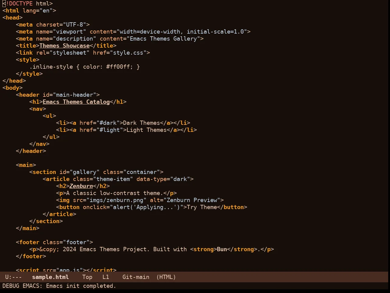 Rg Themes Cappuccino Noir Theme in html-mode