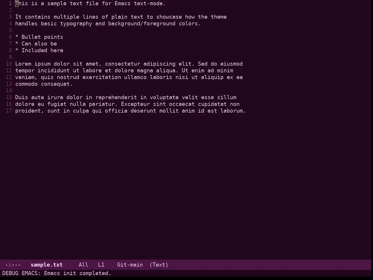 Rg Themes Purpurina Theme in text-mode