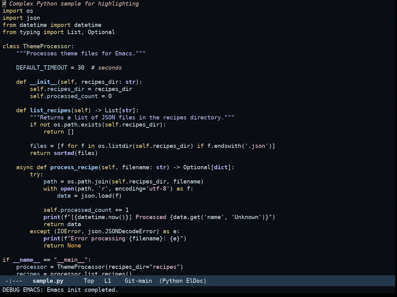 Rg Themes Somnus Theme in python-mode
