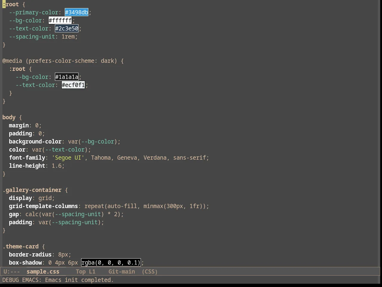 Rimero Theme in css-mode