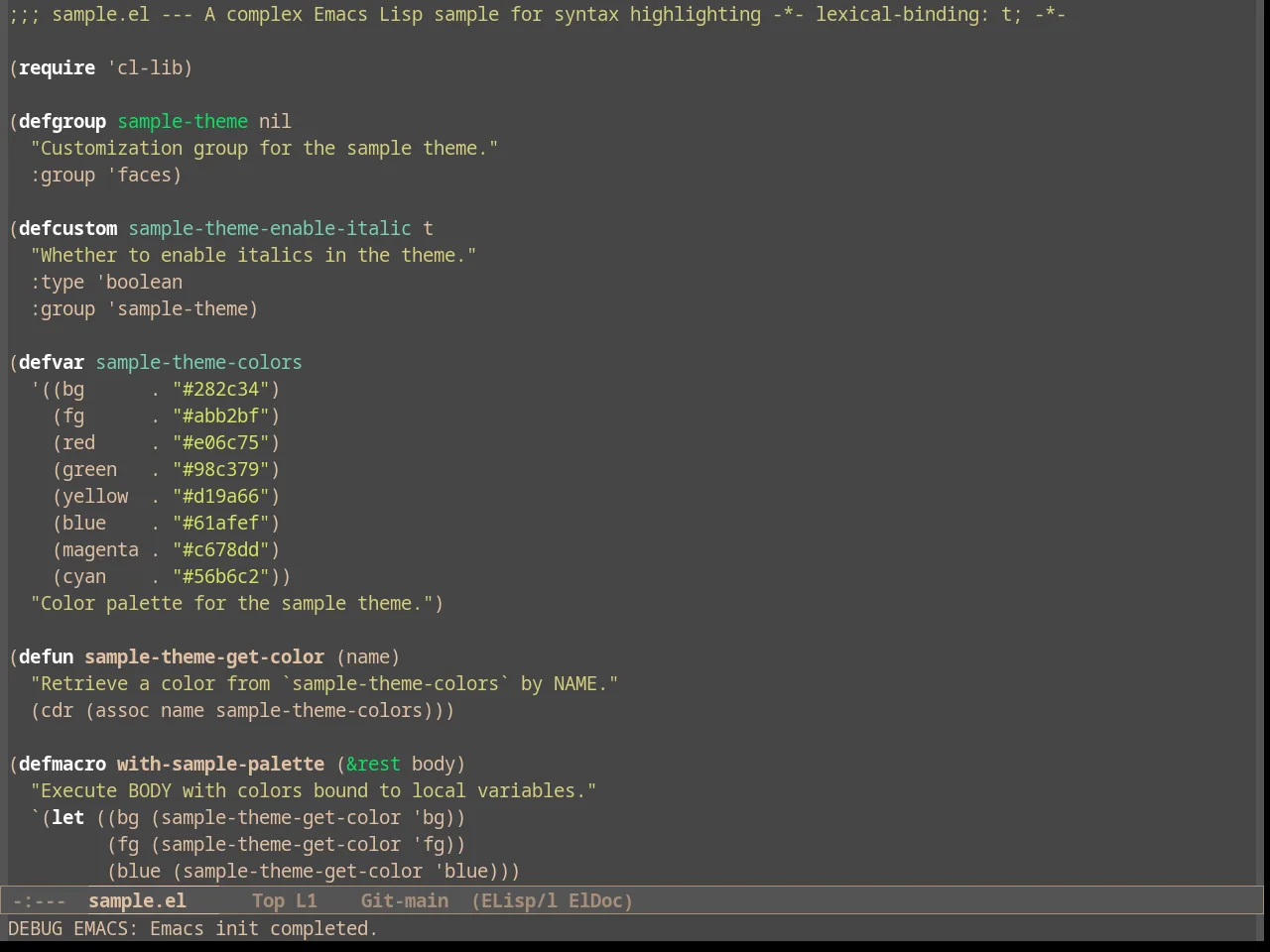 Rimero Theme in emacs-lisp-mode