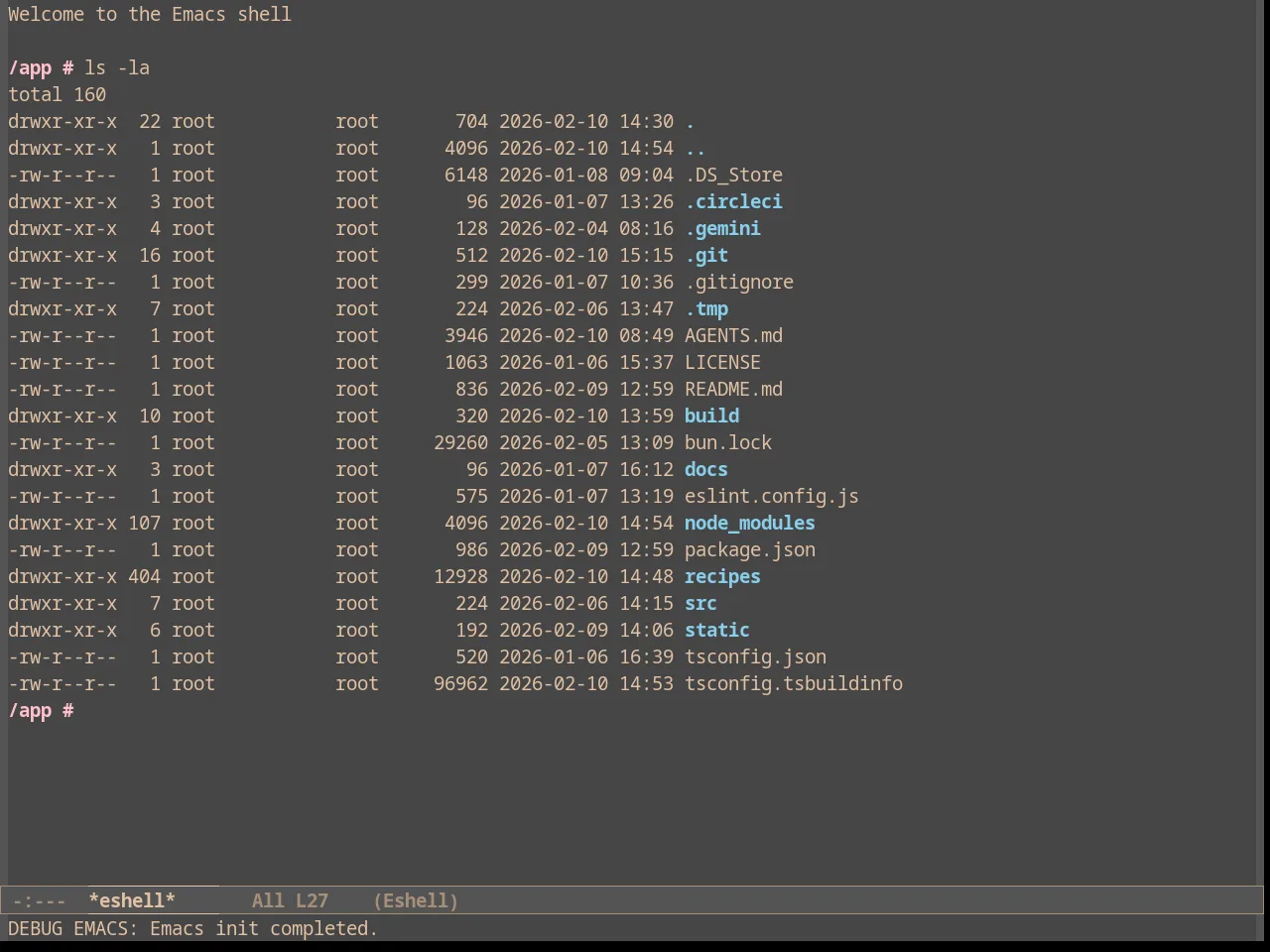 Rimero Theme in eshell