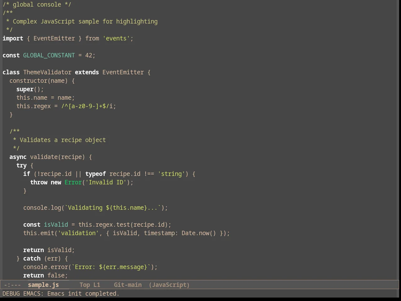 Rimero Theme in javascript-mode