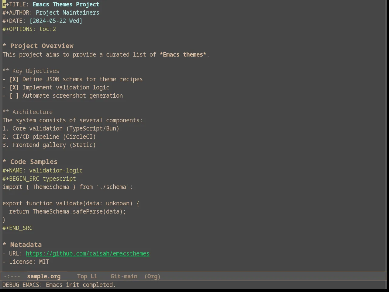 Rimero Theme in org-mode