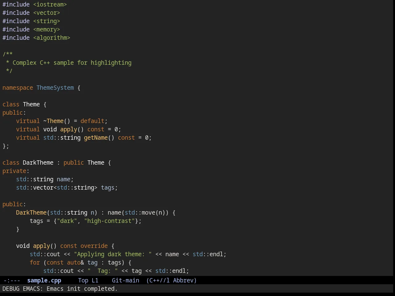 Rippedcasts Theme in c++-mode