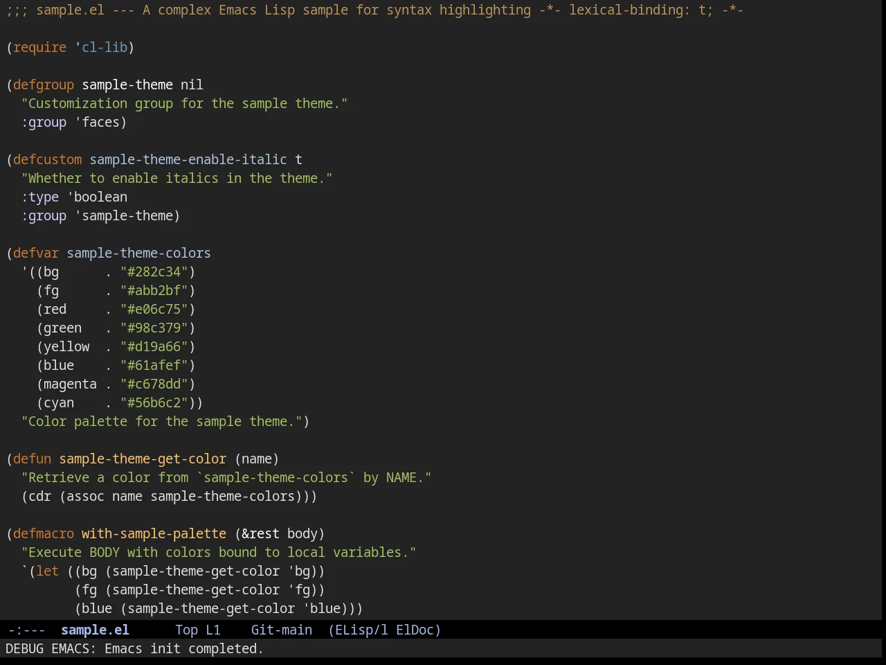 Rippedcasts Theme in emacs-lisp-mode