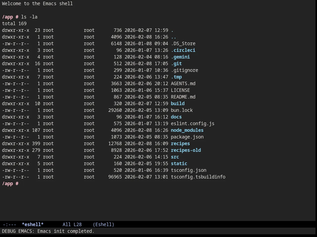 Rippedcasts Theme in eshell