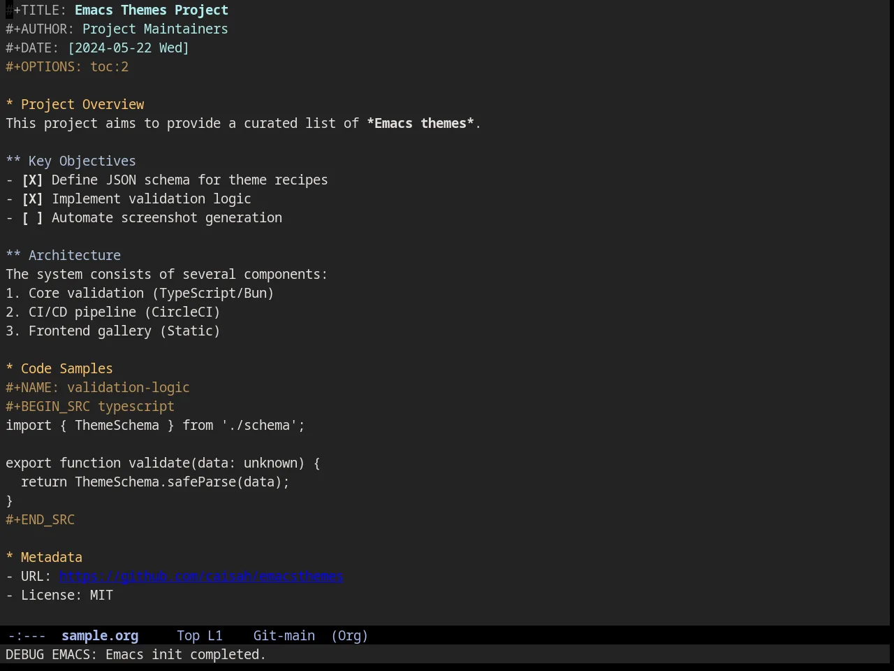 Rippedcasts Theme in org-mode