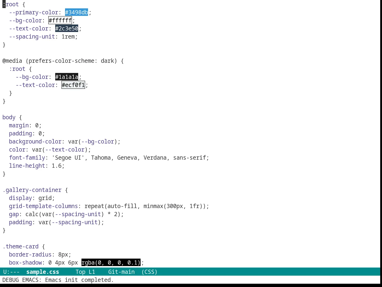 Ritchie Theme in css-mode