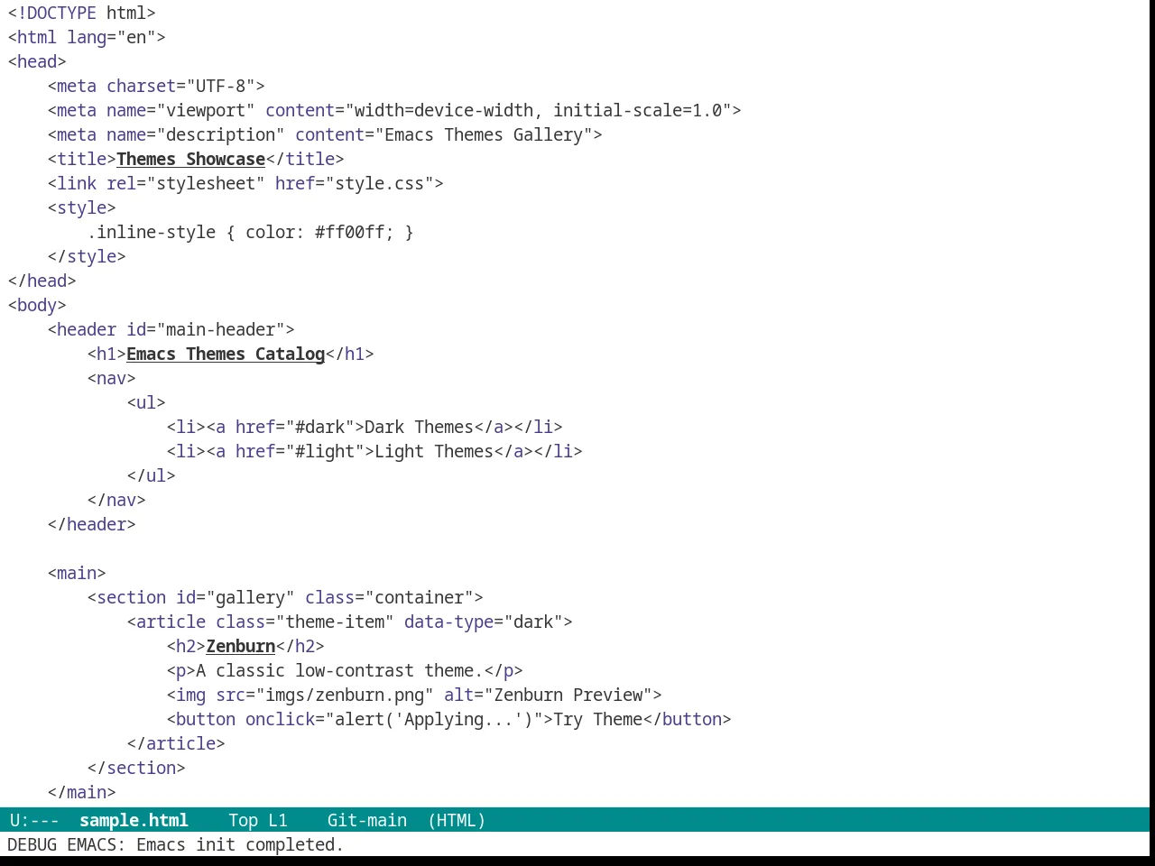 Ritchie Theme in html-mode