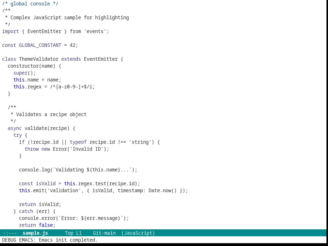 Ritchie Theme in javascript-mode