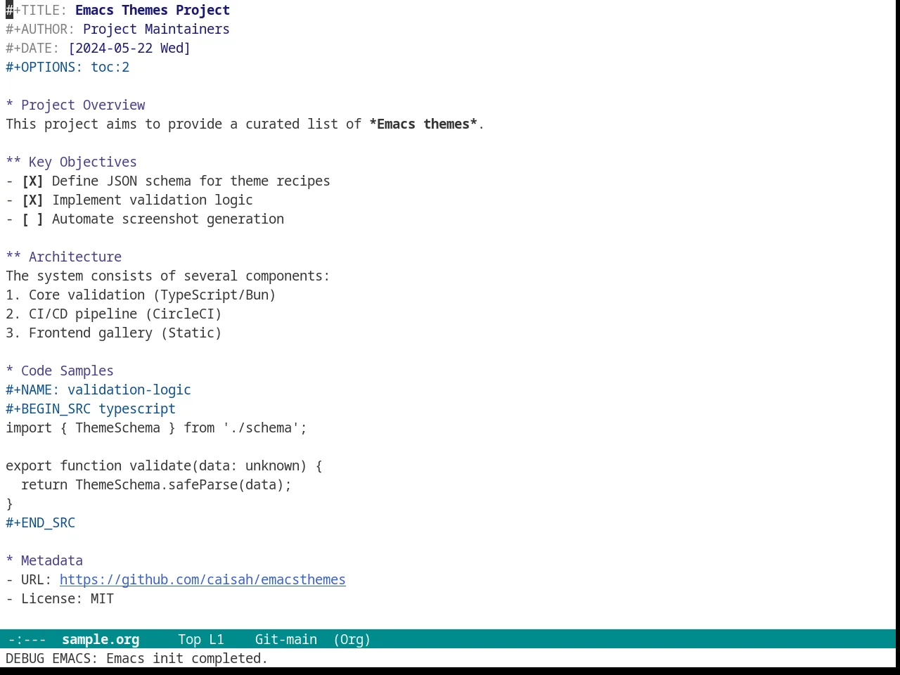 Ritchie Theme in org-mode