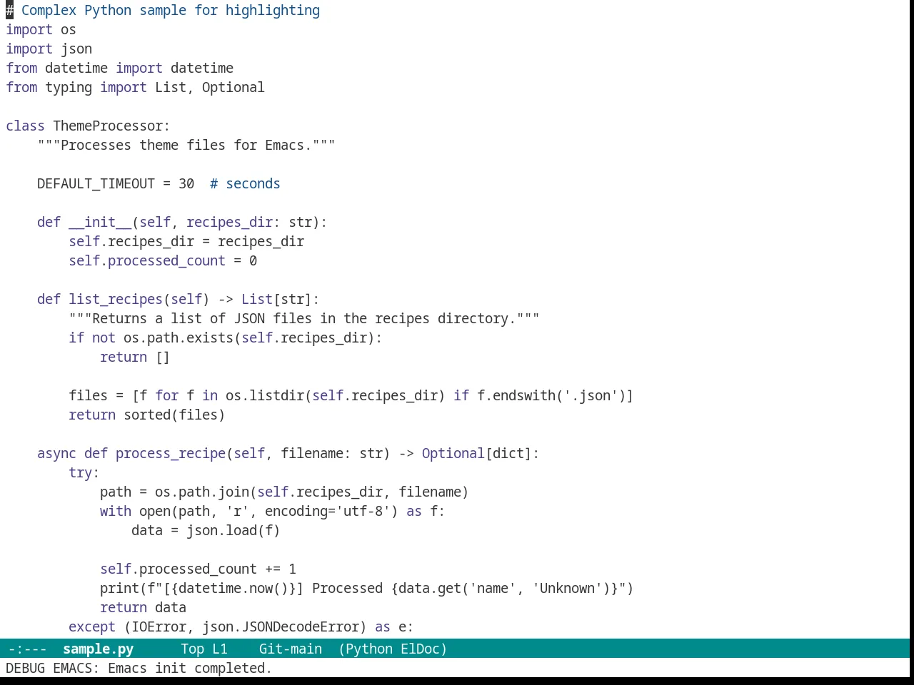 Ritchie Theme in python-mode