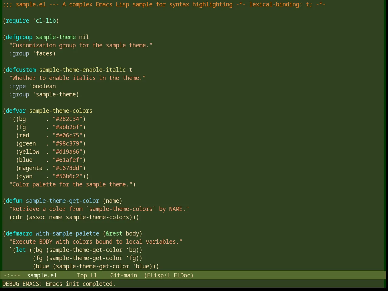 Robin Hood Theme in emacs-lisp-mode